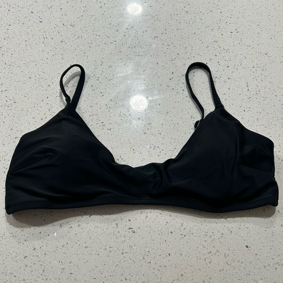 Aerie swoop neck swim top in black NWOT - Picture 1 of 3